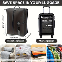 Travel Compression Packing Cubes Vacuum Seal Bags for Clothes Luggage Organization