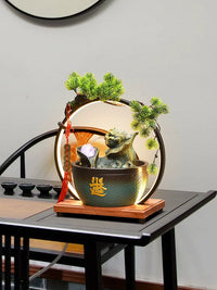 Feng Shui Money Frog Pixiu Water Fountain Ornament for Living Room Office Desktop Decor