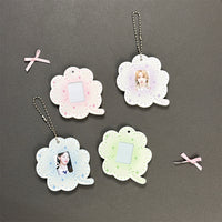 Acrylic Four-Leaf Clover Photo Frame Keychain Card Holder for Student ID Cards