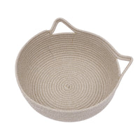 Hand-Woven Cotton Rope Cat Bed with Scratching Board, All-Season Pet Nest for Cats