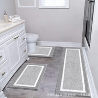 Nordic Faux Cashmere Non-Slip Bathroom Mat Set for Toilet, Entryway, and Kitchen