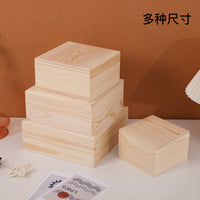 Minimalist Wooden Gift Box with Lid for Wedding Favors and Storage