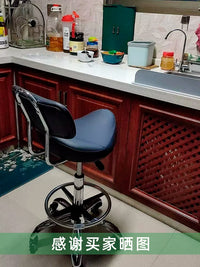Adjustable Swivel Stool with Backrest and Footrest for Kitchen, Salon, and Office