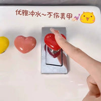 Heart-Shaped Toilet Button Presser for Long Nails, Universal Flush Aid Decor