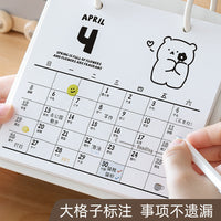 2025-2026 Cute Cartoon Animal Desk Calendar with Notepad Function