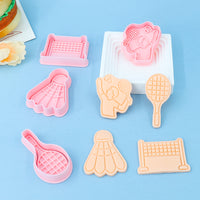 Badminton Series Cookie Cutters 3D Cartoon Racket DIY Clay Sports Simulation Molds