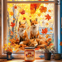 Thanksgiving Autumn Fox Maple Leaf Window Clings for Glass Doors