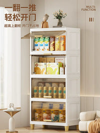 Slim Bathroom Storage Cabinet with Door, Waterproof Floor-Standing Gap Organizer for Toilet Side or Kitchen