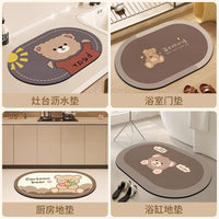 Diatomaceous Earth Bath Mat Quick Dry Non-Slip Absorbent Bathroom Floor Mat