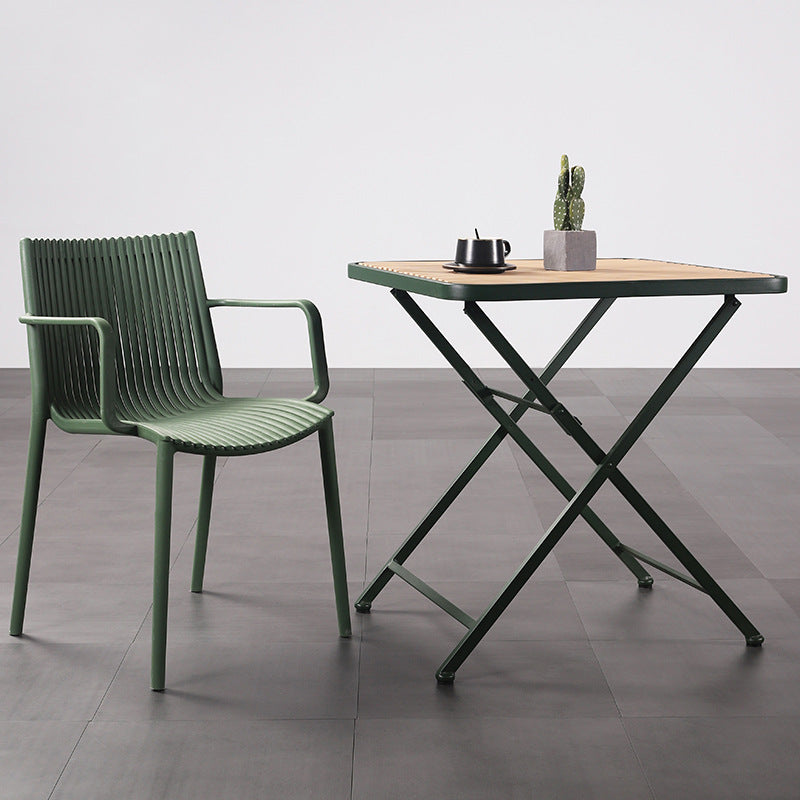 Outdoor Foldable Square Dining Table, Waterproof UV-Resistant Plastic Patio Table for BBQ, Picnics, and Events