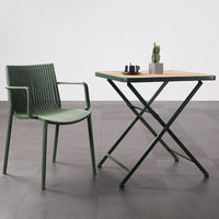 Outdoor Foldable Square Dining Table, Waterproof UV-Resistant Plastic Patio Table for BBQ, Picnics, and Events
