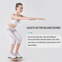 Wooden Square Balance Board for Ankle Strengthening and Core Training - Non-slip and Quiet