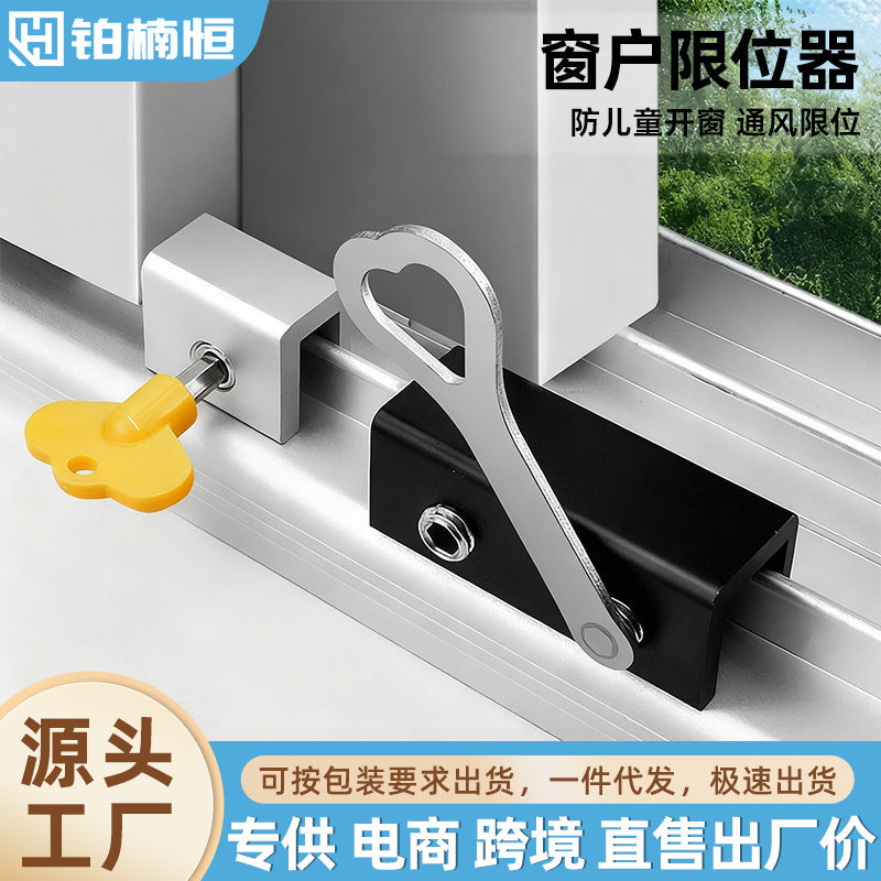 Window Restrictor Lock for Child Safety and Anti-Theft, No-Drill Aluminum Alloy