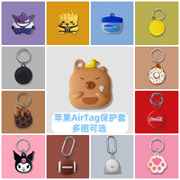 Cartoon Silicone Case for Apple AirTag with Keychain, Anti-Loss Protective Cover