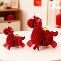Year of the Horse Honeycomb Paper Art Decoration for Chinese New Year