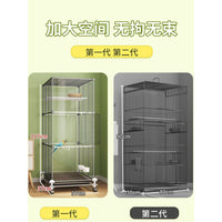 Multi-Layer Transparent Bird Cage for Parakeets, Cockatiels, Peonies, and Mynah Birds
