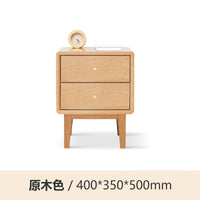 European Solid Wood Nightstand with Storage Drawer - Oak Wood Bedside Cabinet