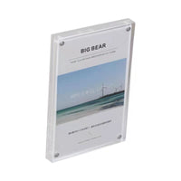 Magnetic Acrylic Photo Frame for Display, 6-inch and 7-inch Clear Strong Magnetic Card Brick Display Frame