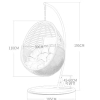 Rattan Woven Egg Chair Swing for Indoor Outdoor Balcony