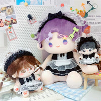 Cotton Doll Maid Outfit Dress with Apron for 10cm-40cm Dolls