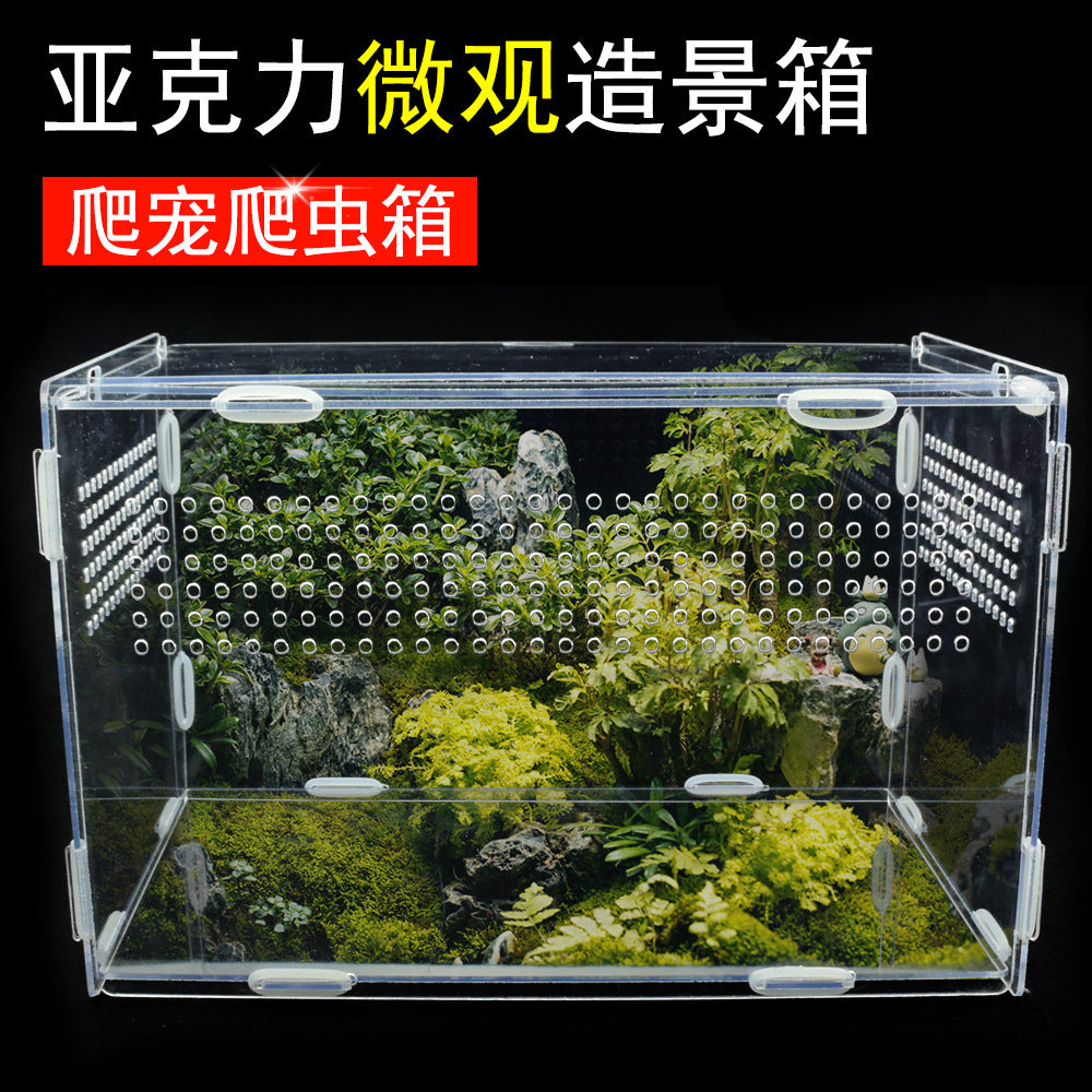 Acrylic Reptile Terrarium Breeding Box for Lizards, Spiders, Tortoises, and Frogs