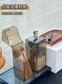 Acrylic Dustproof Makeup Brush Holder with Lid for Vanity Table