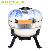 Portable 12-Inch Ceramic Charcoal BBQ Grill for Tabletop and Outdoor Use
