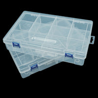 10-Compartment Detachable Clear Plastic Storage Box for Jewelry, Stationery, Fishing Gear, Hardware, Cards, and Blocks