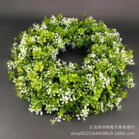 St. Patrick's Day Clover Wreath Artificial Milan Flower Garland Door Decor
