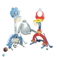 Indoor Height-Adjustable Basketball Hoop and Soccer Goal 2-in-1 Set for Kids, Boys' Toy