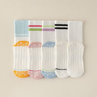 Women's Non-Slip Silicone Grip Yoga Socks Breathable Mid-Calf Pilates Fitness Socks
