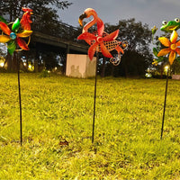 Iron Art Flamingo Wind Spinner Garden Lawn Ornament