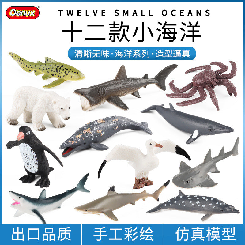 Miniature Realistic Ocean and Wild Animal Figurines Playset
