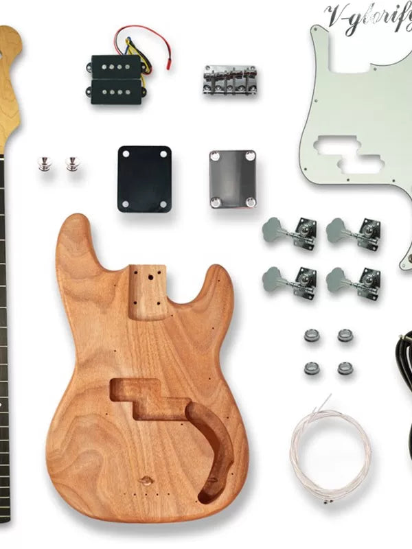4-String PB Bass Guitar DIY Kit for Students and Professionals, 43-inch