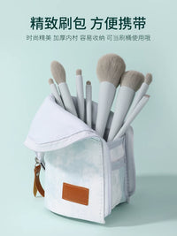 Portable 11/12-Piece Makeup Brush Set with Nano-Fiber Bristles for Beginners