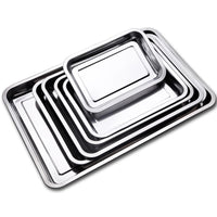 Stainless Steel Rectangular Tray for Commercial and Home Use, Thickened Steaming, Food, and BBQ