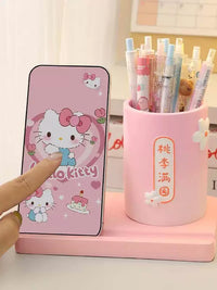 Lucky Cat Multifunctional Phone Holder Pen Holder Desktop Ornament for Teachers