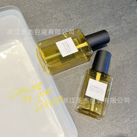 Portable Flat Square Refillable Spray and Lotion Bottles for Travel, Gold Translucent