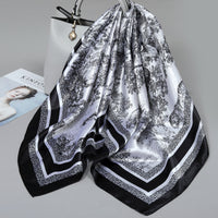 Women's Square Silk Scarf for All Seasons - 90x90cm Lightweight Shawl for Shirts and Dresses