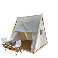 Outdoor Camping Triangle Tent for Rooftop Dining, Scenic Spots, B&B Hotpot & BBQ, Rainproof Shelter, European Simple Style