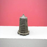 Brass Pagoda Miniature Ancient Chinese Architecture Model for Landscape Decor