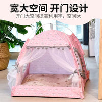 Pet Tent Bed for Cats and Small Dogs, All Seasons, Washable, Foldable, Semi-Enclosed Design