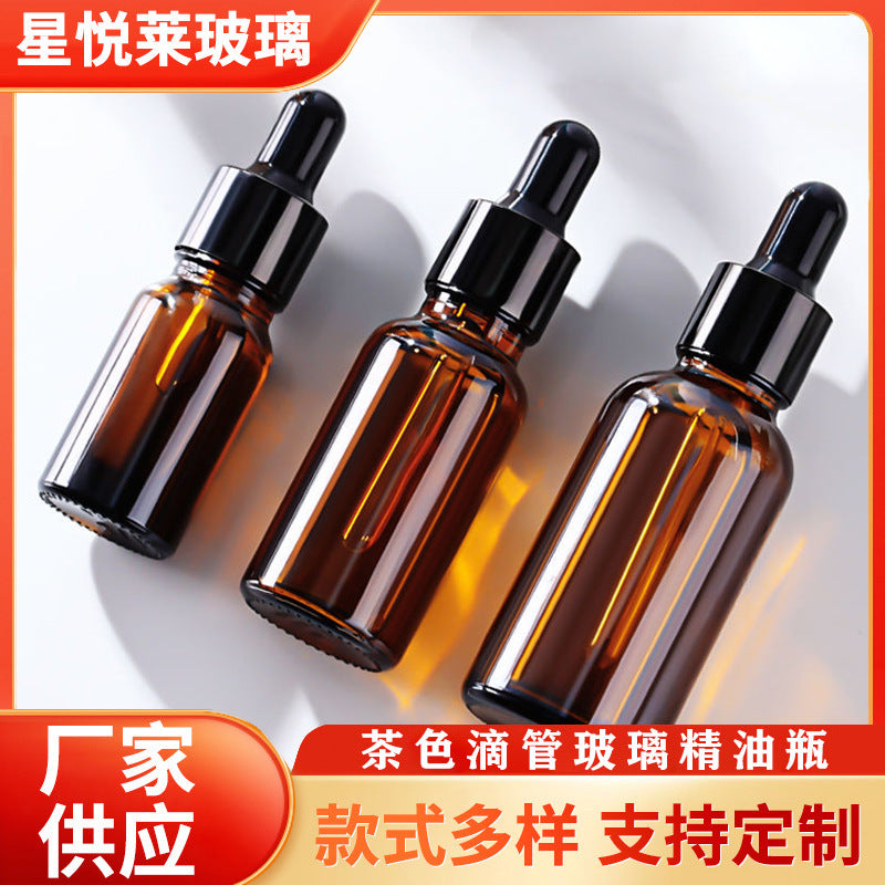 10ml Amber Glass Dropper Bottles for Essential Oils and Cosmetics