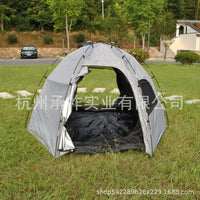 3-in-1 Waterproof UV Protection Double-Layer Hexagonal Tent for 6 Person Outdoor Camping
