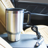 Car Kettle 12V/24V Electric Heating Cup for Trucks and Cars, Portable Travel Water Boiler and Thermos