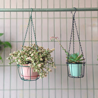 Simple Iron Art Balcony Hanging Planter Basket for Green Plants & Succulents