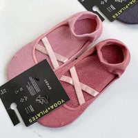 2 Pairs Women's Yoga Pilates Socks Non-Slip Breathable Cotton Grip Socks for Home Fitness