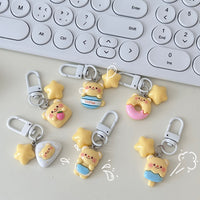 Butter Bear Keychain Backpack Charm, Graduation Gift, Cute Creative Key Ring