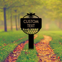 1pc Black Metal Hollow Simple Garden Sign Decorative Ground Plug Door Plate Billboard Custom Line Fashion