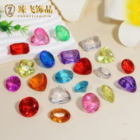 Kids' Acrylic Gemstone Set for DIY Crafts and Decoration, Assorted Colors and Shapes